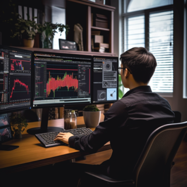 A person using ChatGPT for stock trading on a computer screen.