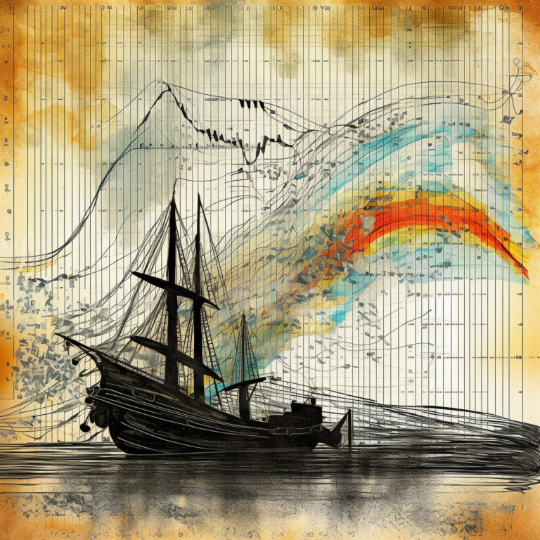 Illustration depicting a stock market chart with fluctuating trends, representing the choppy behavior of the S&P 500 in uncertain times.